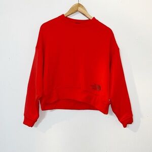 The North Face red orange boxy women’s crewneck sweatshirt